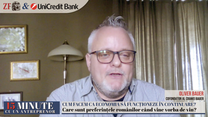 ZF 15 minute cu un antreprenor, un proiect Ziarul Financiar şi UniCredit Bank. Oliver Bauer, cofondatorul cramei Bauer: Preţurile materiilor prime au crescut cu 25-30% în ultimul an, iar din cauza anului secetos, producţia a fost mai mică