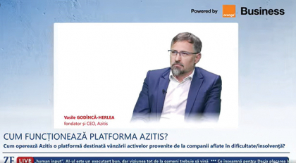 ZF Live. Vasile Godîncă-Herlea şi Flavius Drăghici, Azitis, platformă de vânzare de active ale unor companii în dificultate: În ultimele 12 luni am avut 1.400 de licitaţii efectuate, în urma cărora s-au vândut 338 de bunuri mobile şi imobile, în valoare de circa 35 mil. euro. Anul acesta ţintim 100 mil. euro active listate şi vânzări de 40 mil. euro