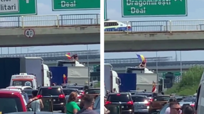 Un șofer a blocat autostrada A1 cu un camion, pe sensul Pitești – București. Ce a urmat apoi