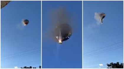 Un balon cu aer cald a luat foc în aer. Opt persoane au murit