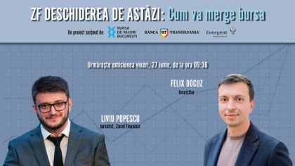 ZF DESCHIDEREA DE ASTĂZI. Cum va merge bursa. Urmăriţi o discuţie vineri, 27 iunie 2025, ora 09.30 cu Felix Docuz, investitor pe piaţa de capital