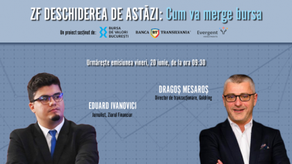 ZF DESCHIDEREA DE ASTĂZI. Cum va merge bursa. Urmăriţi o discuţie vineri, 20 iunie 2025, ora 09.30 cu Dragoş Mesaroş, Director de tranzacţionare al Goldring