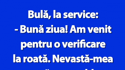 BANC | Bulă, la service: „Am venit pentru o verificare la roată”