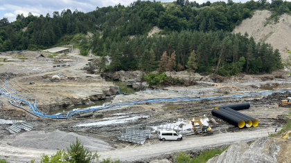 Ploile blocheză lucrările de la Praid