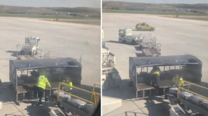 Anchetă la Aeroportul din Cluj, după ce doi angajaţi au fost filmaţi aruncând bagajele pasagerilor ca pe sacii de cartofi