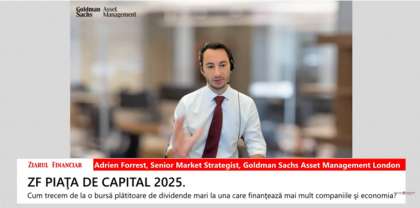 Adrien Forrest, Goldman Sachs Asset Management: Acţiunile româneşti au performat foarte bine în prima parte a anului, depăşind performanţa Europei, per ansamblu. Pe termen lung, sectorul financiar oferă oportunităţi solide de investiţii