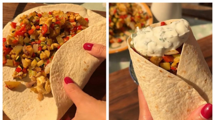 Lipie cu legume coapte și sos de iaurt, cea mai rapidă și sănătoasă rețetă. Ingredientul secret care îi oferă un gust delicios. VIDEO