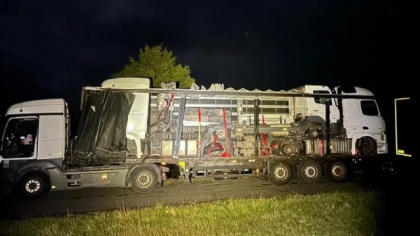 16.500 de euro amendă pentru șoferul de TIR al acestui camion care plecase din Germania spre Iordania