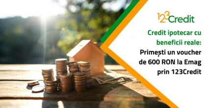Credit ipotecar cu beneficii pentru casa ta: Primești un voucher de 600 RON la Emag prin 123Credit