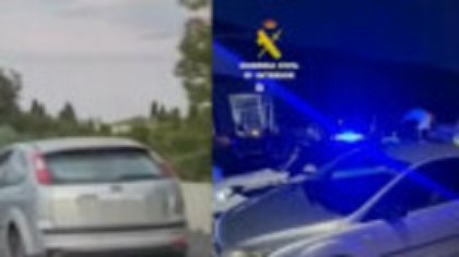 Haos și pagube în trafic, în Spania, după ce o mașină a fost condusă fără trei anvelope. Imaginile surprinse pe o șosea