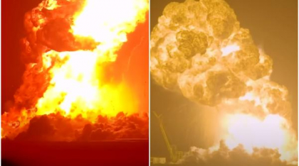 Reacția surprinzătoare în trei cuvinte a lui Elon Musk, după ce  o rachetă SpaceX s-a transformat într-o minge de foc