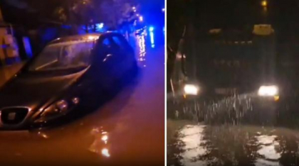 Drumuri închise şi case inundate în Constanţa, aflată sub cod roşu de ploi şi vânt. Apa a fost de un metru pe unele străzi