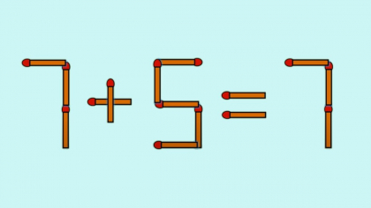 Test IQ cu chibrituri | Mutați un singur băț, pentru a corecta 7 + 5 = 7