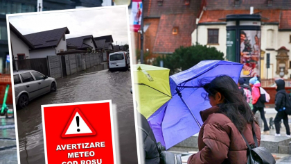 Cod roșu de ploi abundente! Școlile din Ilfov și București se închid miercuri