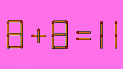 Test IQ cu chibrituri | Mutați un singur băț, pentru a corecta 8 + 8 = 11