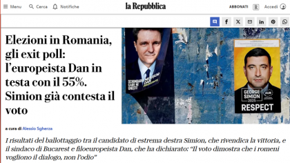 Sky News: Exit-poll-urile de la alegerile din România sugerează o victorie surprinzătoare a candidatului prooccidental Nicuşor Dan